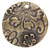 2 Antiqued Brass Plated Pewter TierraCast Double Sided 22x21.5mm Uneven Round Flora Charms `
