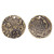 2 Antiqued Brass Plated Pewter TierraCast Double Sided 22x21.5mm Uneven Round Flora Charms `