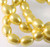 Bead, 1 Strand(42-44) Sun Yellow Glass Based Pearl 9x7mm Teardrop Beads *