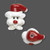 2 Lampwork Glass Red & White 18x22mm Santa Claus Head Beads *