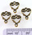 4 Antiqued Gold Pewter Double Sided 10x13mm Vine Heart Connectors *