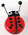 2 Large Red & Black Lampwork Glass 18x35mm Ladybug Beads *