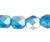 1 Strand Czech Fire Polished Opaque to Translucent Matte Blue AB 6mm Faceted Round Glass Beads