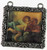 1 Antiqued Silver Plated Pewter 40x40mm Frame Focal with Angels *