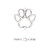 Bead Frame, 4 Silver Plated 19x17mm PAW Print Bead Holders to Fit 8mm Beads