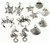 12 Antiqued Silver Plated Pewter 12mm-17mm Seashore Creature Shell Charm Mix *