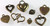 8 Antiqued Brass Plated Pewter 8-18mm Heart Charm Mix *