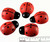 10 Painted Red & Black 18x24mm Flat Back Decorative Wooden Ladybugs *