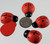 10 Painted Red & Black 18x24mm Flat Back Decorative Wooden Ladybugs *