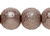Two Strands(80) Textured Opaque Brown 10mm Round Glass Based Pearl Beads