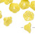 Bead, Czech Pressed Glass Opaque Yellow Luster 7x4.5mm Flower (20) with 0.8-0.9mm Hole `