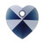 2 Dark Indigo Swarovski 10x10mm Faceted Crystal Heart Pendants  (6202)*