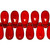 Bead, 50 Czech Pressed Glass Transparent Siam Red 5x10mm Teardrop Beads