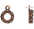 2 Antiqued Copper Plated Brass 10mm Round Bezel Pendant Setting For 8mm Stone