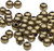 Bead, 100 Antiqued Brass Plated Steel 4mm Smooth Round Beads 1.3-1.5mm Hole