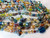 Bead Mix, Luster Glass, India Pressed, 4mm-22x10mm Mixed Shape & Colors 5 Strands