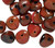 Bead, 30 German Vintage Pressed Glass Opaque Burnt Orange Black 8x4mm Nugget Beads *