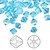 Bead, 24 Swarovski Aquamarine 6mm Xilion Crystal Bicone Beads (5328)