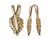 Bail, Fold Over, 12 Gold Plated Brass Fold Over & Glue on Leaf Bails with 10mm Grip Length