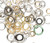 Jump Ring MIX, 2-18mm Round & Oval Mix of 18-19 Gauge Open  10 Grams(100-130)
