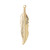 Drop, Charm, 100 Gold Plated Brass Detailed 32x7mm Single Sided Feather Focal Charms