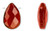 6  Transparent Siam Red Glass 15x10mm Faceted Flat Top Drilled Teardrop Beads *