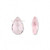 6  Transparent Pink Glass 15x10mm Faceted Flat Teardrop Beads *