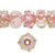 Bead, 20 Lampworked Glass Rondelle Clear Pink White Bumpy Beads with 1.5-2mm Hole