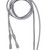 Necklace Cord, 4 Opaque Grey Silicone 18" Long 2.2-2.5mm Cord Necklace with Snap Closure