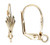 10 Gold Plated Brass 17mm Lever Back with Shell Earrings with Open Loop