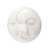 Embellishment, 1 White Hand Carved Bone Undrilled Single Sided 29-31mm Moon Face & Crescent Face `