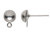 Earstud, 10 Stainless Steel Ear Stud 6mm Half Ball Earring Posts with Loop