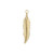 Focal, Charm, 100 Gold Plated Brass 25x6mm Single Sided Feather Focal Pendants