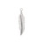 100 Shiny Silver Plated Brass 25x6mm Single Sided Feather Focal Charms