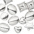 25 Antiqued Silver Plated Pewter Mixed Shapes Bead Mix with 1.4-2mm Hole