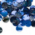 100 Dark Blue Mussel Shell 10mm (0.39") Round Coin Drop Charms with 1mm Hole