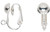 Earring, Clip-On, 10 Silver Plated Brass 16mm Clip On Earrings with 6.5mm Half Ball