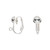 Earring, Clip-On, 10 Silver Plated Brass 16mm Clip On Earrings with 6.5mm Half Ball