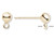 Earstud, 10 Gold Plated Brass and Stainless Steel 4mm Ball Post Stud Earrings with Closed Loop