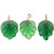 Charm, Leaf, 50 Emerald Green Glass Leaf Charm Pendants 14x11x3mm Leaves with Brass Loop