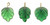 Charm, Leaf, 50 Emerald Green Glass Leaf Charm Pendants 14x11x3mm Leaves with Brass Loop