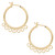 10 Gold Plated Brass 23mm Hoop Latch Back Earrings with 7 Loops