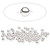 Bead, 500 Silver Plated Steel 2.5mm Round Beads with 0.7mm Hole