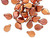 Bead, Pip, 30 Opaque Copper Czech Pressed Glass 7x5mm Pip Beads with 0.7-0.9mm Hole