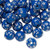 50 Grams (160-180) Blue Acrylic 8mm Round Bead with Silver Stars with 1.7mm Hole