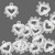 Drop, 48 Silver Plated Pewter 10x9mm Heart Drop Chandelier Connectors with 5 Loops *