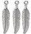 Charm, 10 Pieces Silver Plated Brass 18x4mm Detailed Feather Drop Charms