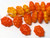 Bead Mix, 25 Czech Pressed Glass Opaque Orange Multi 11x16mm Grape Bunch Bead Charms