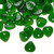 Bead, 100 Czech Pressed Glass Emerald Green Top Drilled 9x8.5mm Leaf Beads with 0.9-1mm Hole