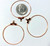 12 Copper Plated Brass 30mm Round 20 Gauge Earring Beading Hoops with Hole *